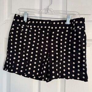 LOFT Marisa Black White Polka Dot Shorts Womens Size 2 Cotton Blend Summer